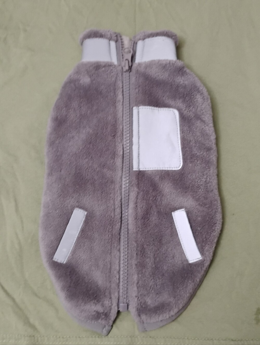 Soft Gray Reflective Fleece Vest For Dogs